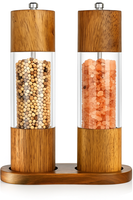 Pack 2 Salpimenteros Con Base Molinillo Manual Para Especias Marrón WakesHome