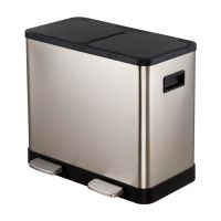 Contenedor De Basura DOBLE DE Acero Inoxidable 46litroS Basurero GIGANTE DE Hogar WakesHome