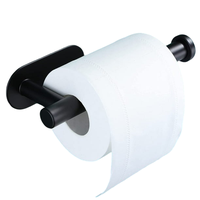 Porta Confort Baño Acero Inoxidable Estante Papel Higienico Negro