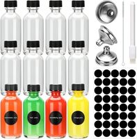 12 Botellas De Vidrio 60ml Para Shots De Bebidas + Etiquetas