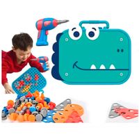 Juguete Puzzles 2d, 3d Herramienta Tornillos Taladro Dino