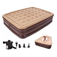 Cama Colchón Inflable 2 Plazas Con Bomba Eléctrica Camping