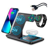 Cargador Inalámbrica 3 En 1 Base Carga Rápida