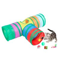 Túnel Plegable Gato 3 Vías 20 Pzs Juguetes Mascota