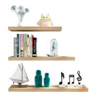 Repisas Estantes Flotantes Minimalista De Madera 3 Niveles Roble