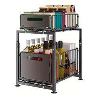 Estante Organizador Multiuso Deslizante Cocina Baño 2 Pisos