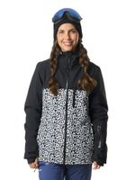 Chaqueta Kivul Mujer Koris Nieve Reciclada Negra con Print