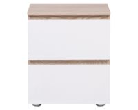 Velador 2 cajones Mallorca blanco/natural