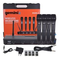 SET 4 MICR FONOS INALAMBRICOS UHF DE MANO GEMINI WUHN 4
