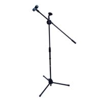 PEDESTAL CON BOOM CON 2 PORTA MICROFONOS HONDO