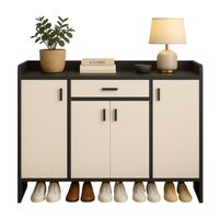 Zapatero 4 Puertas Organizador Estante con Cajon 121x30x80Cm