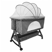 Cuna Colecho Moises Bebe Mecedora Con Mosquitero Gris