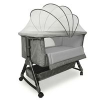 Cuna Colecho Moises Bebe Mecedora Con Mosquitero Gris