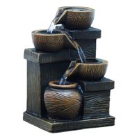 Decoración Cascada Cuenco Fuente de Escritorio 4 Niveles con Luces LED