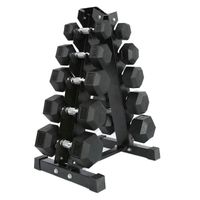 Set Mancuernas 75 Kilos Hexagonales + Rack Profesional