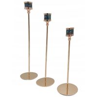 Candelabro 3 Piezas Porta Vela Centro de Mesa Iris Mosaico