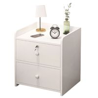 Velador Moderno 2 Cajones con Llave 40x32x26 Cm