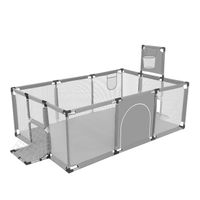 Corral de Seguridad Bebe 180cm Con Aro y Pelotitas Gris