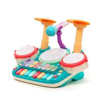 Batería Juguete Piano Musical Didáctico 5 En 1 Micrófono