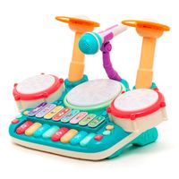 Batería Juguete Piano Musical Didáctico 5 En 1 Micrófono