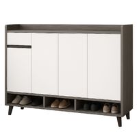 Zapatero Silver 4 Puertas con Cajon Organizador Estante 140Cm
