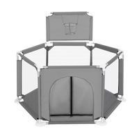 Corral de Seguridad Bebe hexagonal con Aro de basketball Gris