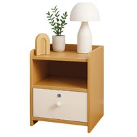 Velador Bicolor 2 Niveles 1 Cajon con Llave 40x33x27 Cm