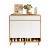 Zapatero Bicolor Puertas y Cajones Organizador Estante 100Cm