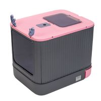 Arenero Cerrado con Bandeja 2 puertas, Baño Gatos luz y Pala Rosado