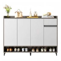 Zapatero Silver 4 Puertas con Cajon Organizador Estante 120Cm