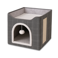 Cama Mascota Soft Confort Plegable Con Rascador y Pompon 39cm