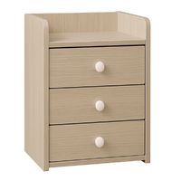 Velador Cajonera Mesa De Noche 3 Niveles Beige 48x33x31 Cm