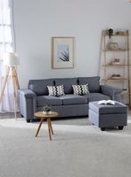 Sofá 3 cuerpos Sicilia + 1 Pouf Tela