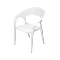 Silla Ratan Curve Con Brazos Blanco