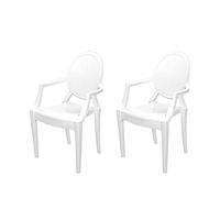 Pack 2 Sillas Art Ghost Con Brazos Blanca