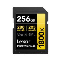 Tarjeta de Memoria Lexar 256GB 1800x SDXC UHS-II 280/250MBS V60 4K Gold