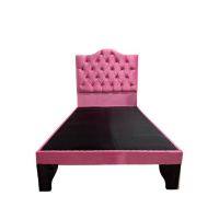 Cama 1 Plaza Ovalada Incluye Base y Respaldo Rosado Flobal