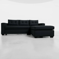 Sofá Seccional 4 Cuerpos Derecho - Negro Repelente a Líquidos 220x170