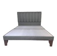 Cama 2 Plazas Franjas Incluye Base y Respaldo Gris Medio Flobal