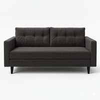 Sofá París 3 Cuerpos Tela Negra Repelente a Liquidos Flobal