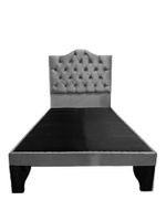 Cama 1 Plaza Ovalada Incluye Base y Respaldo Gris Oscuro Flobal
