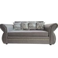 Sofá Grecia 3 cuerpos Tela Gris Perla Repelente a Líquidos Flobal