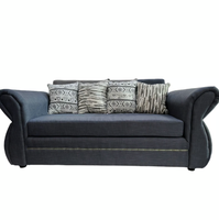 Sofá Grecia 3 cuerpos Tela Gris Repelente a Líquidos Flobal