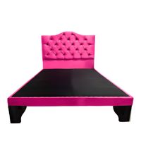 Cama 1 Plaza Ovalada Incluye Base y Respaldo Fucsia Flobal
