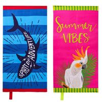 Pack de toalla de playa loro y tiburón