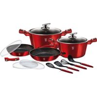 BATERIA DE COCINA 13 PZS METALLIC BURGUBDY EDITION ANTIADHERENTE