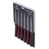 SET DE CUCHILLOS 6 PZS BURGUNDY EDITION ACERO INOXIDABLE