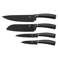 SET DE CUCHILLOS 4 PZS METALLIC LINE CARBON PRO EDITION ACERO INOXIDABLE