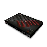 SET DE CUCHILLOS 7 PZS METALLIC LINE ROYAL PURPLE EDITION ACERO INOXIDABLE