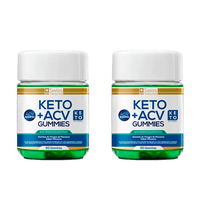 Pack 2 Keto Plus 60 c/u Gomitas De Vinagre de Manzana Quemador de Grasa con Magnesio y Zinc